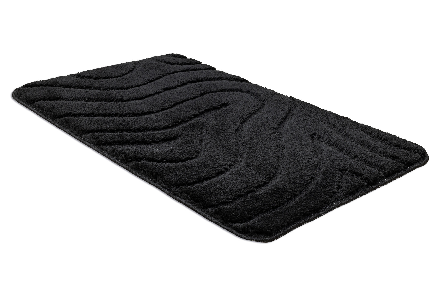 Koupelnový kobereček SUPREME WAVES vlny, černý