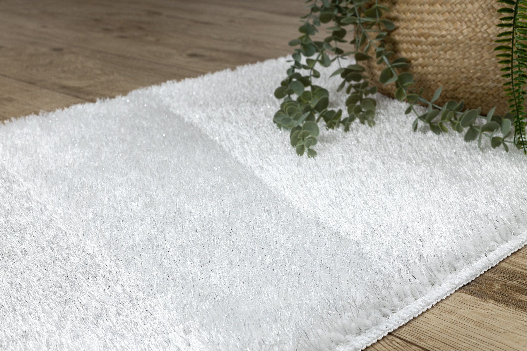 Koupelnový kobereček SYNERGY glamour / lurex, bílý
