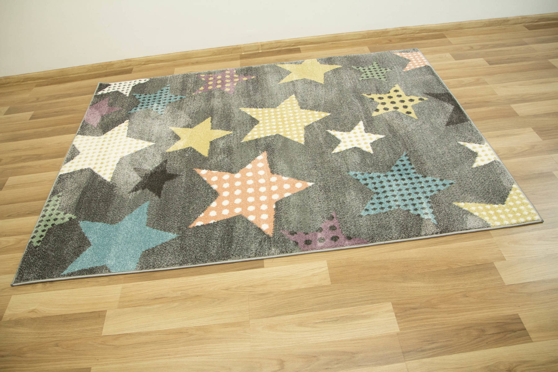 Detský koberec Lima C264A Hviezdy sivý