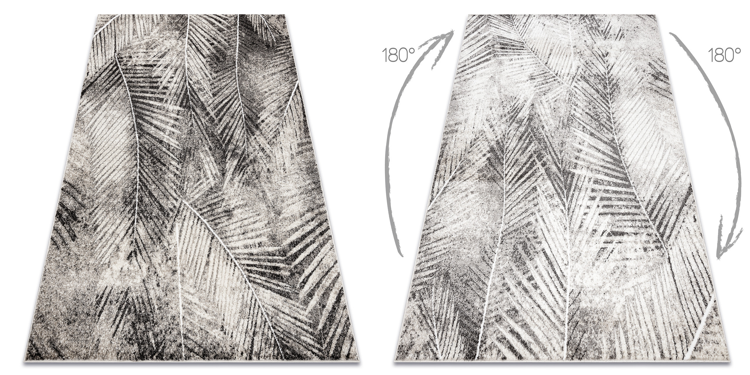 Koberec MATEO 8035/944 palmové listy - strukturální šedý / béžový