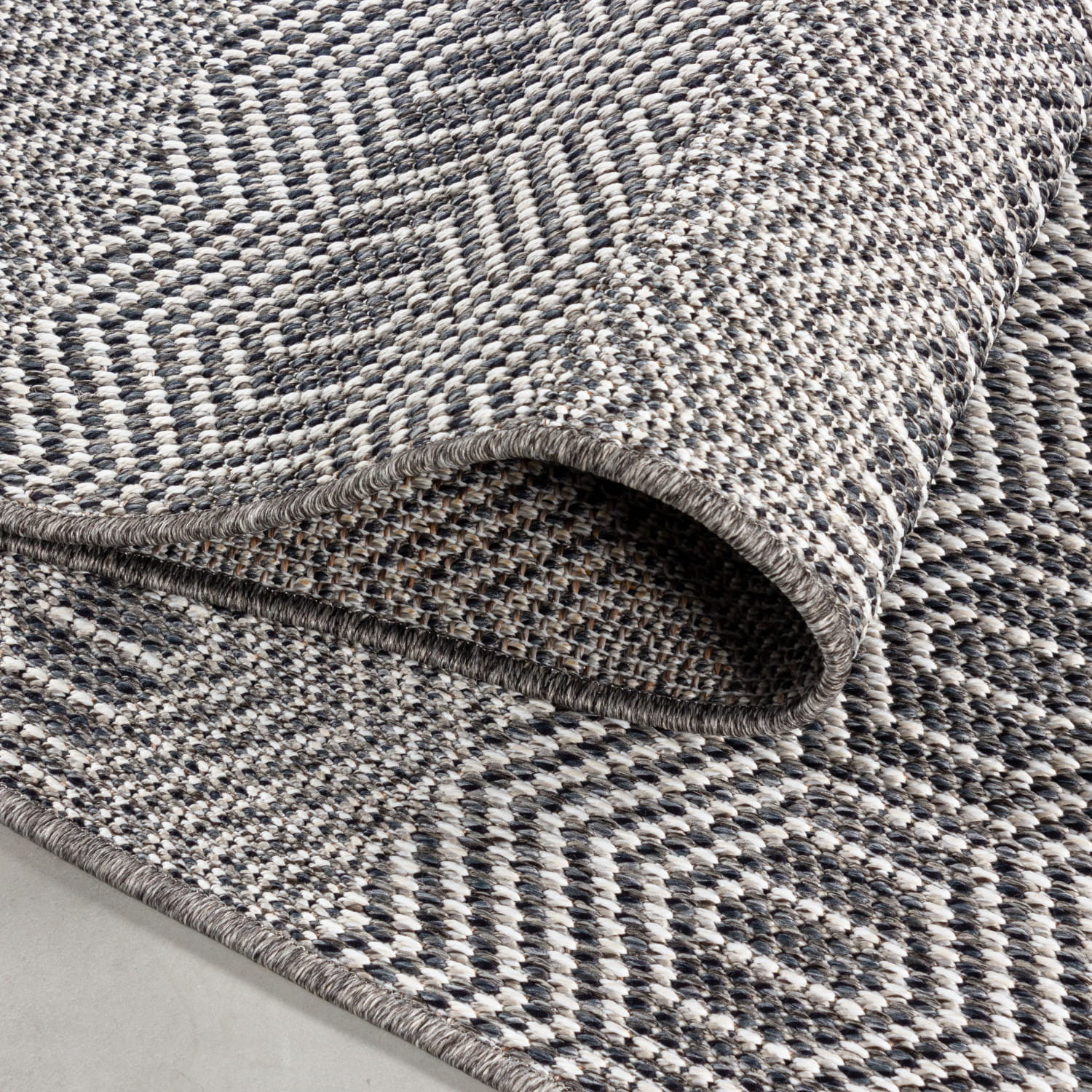 Šňůrkový koberec Aruba geometrie, šedý