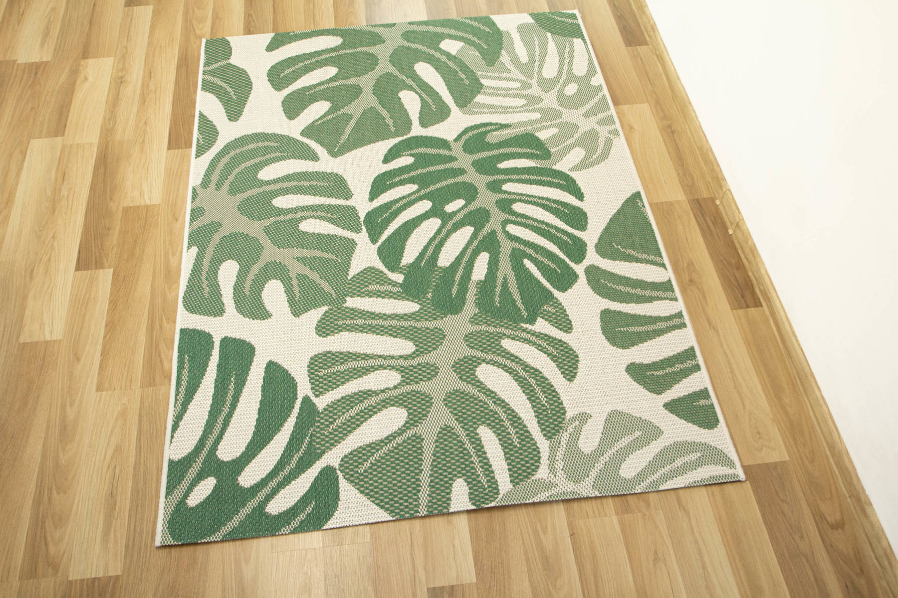 Šnúrkový koberec Foggia 16703/460 lístie zelený/krémový