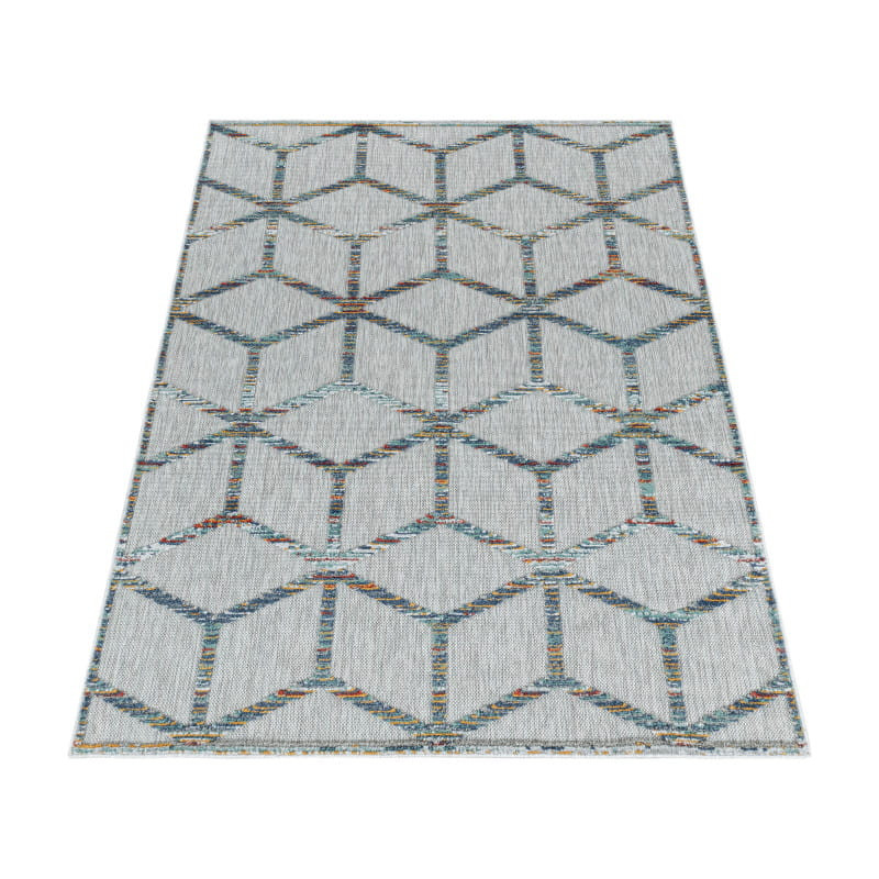 Šňůrkový koberec Bahama 3D romby multicolor