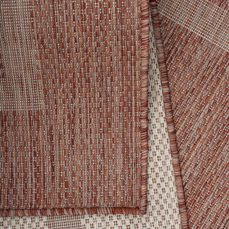 Šnúrkový koberec Relax ramka červený