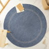 Šnúrkový koberec Relax ramka modrý, kruh