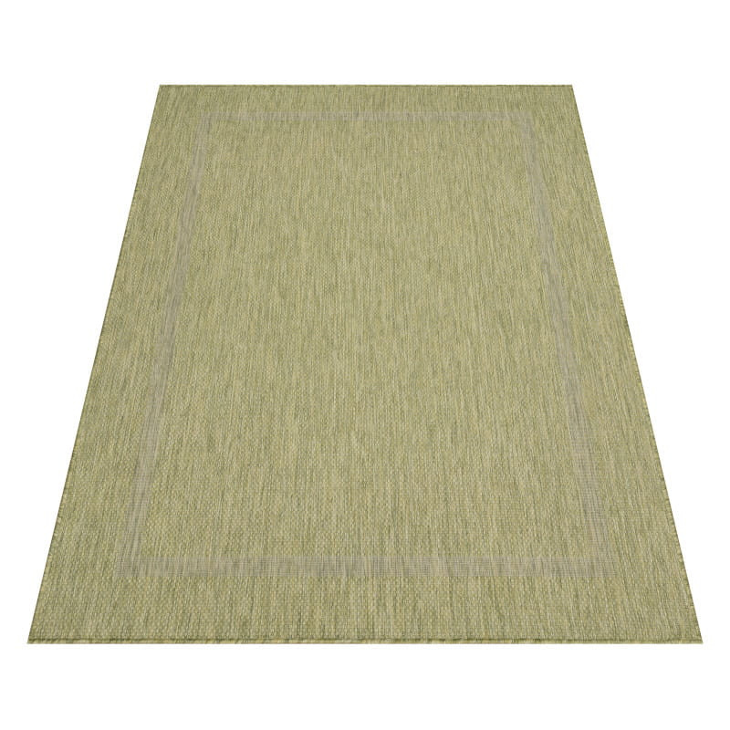 Šnúrkový koberec Relax ramka zelený