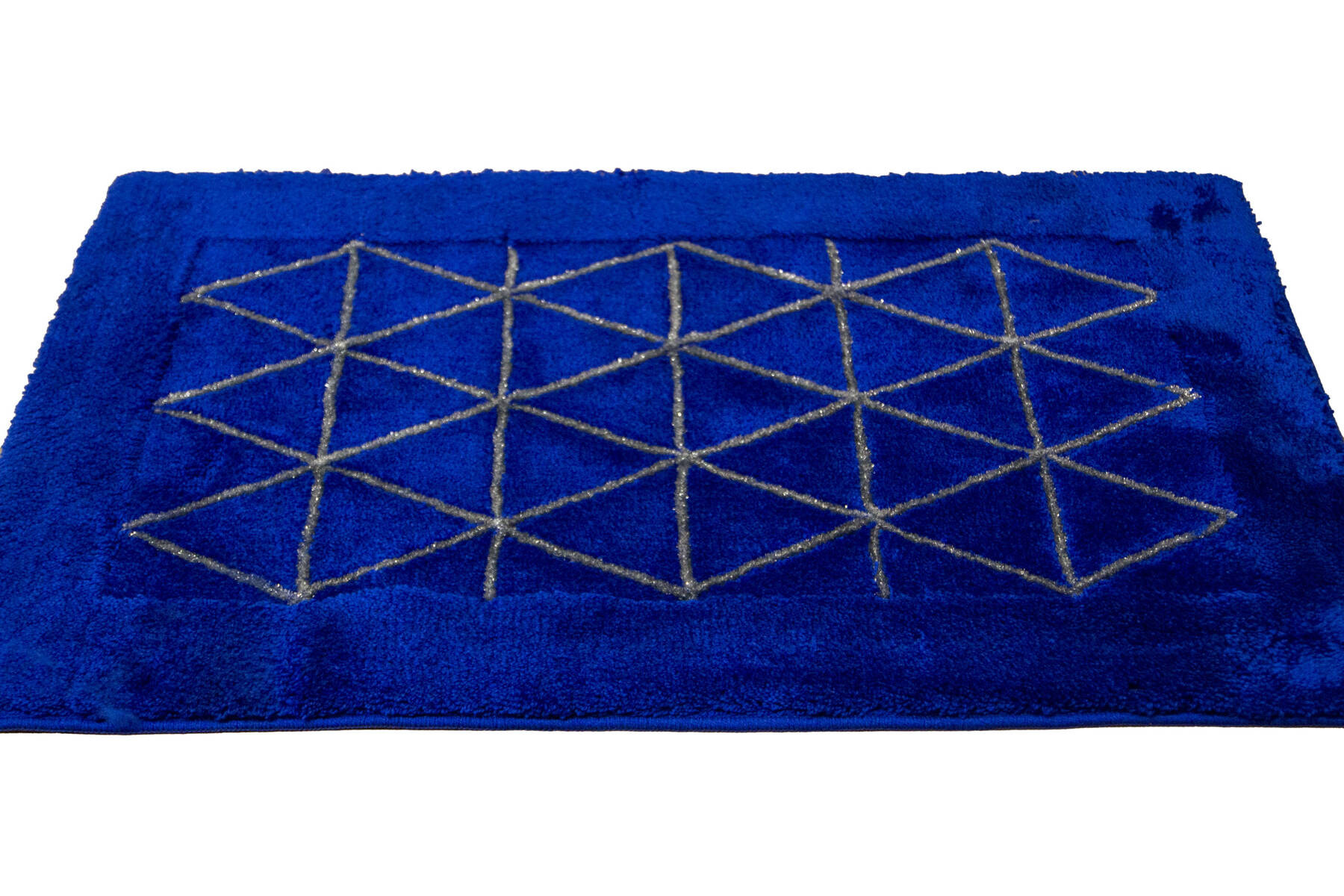 Koupelnový kobereček Jarpol Agadir Lurex 30 modrý / stříbrný