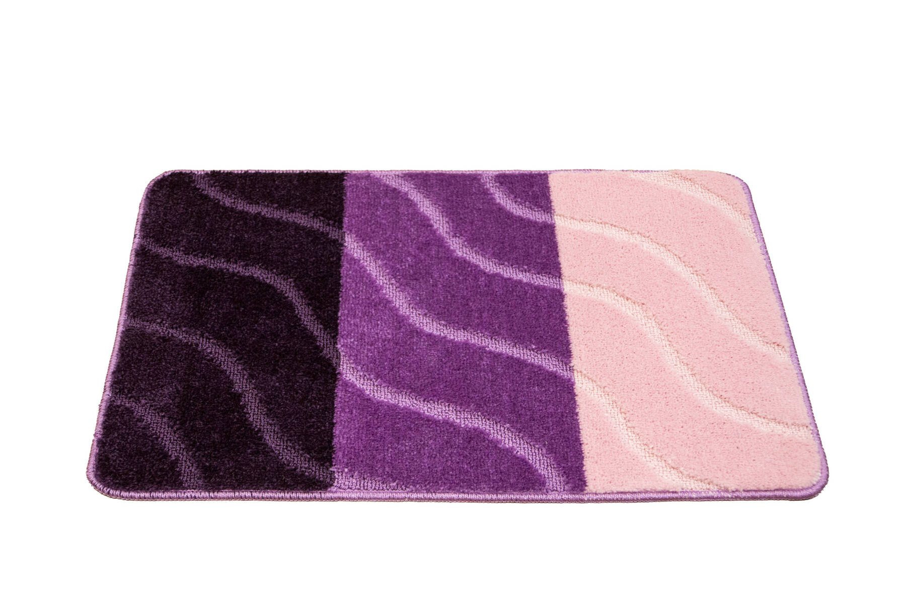 Kúpeľňový koberček FIORI ružový / fialový, pruhy