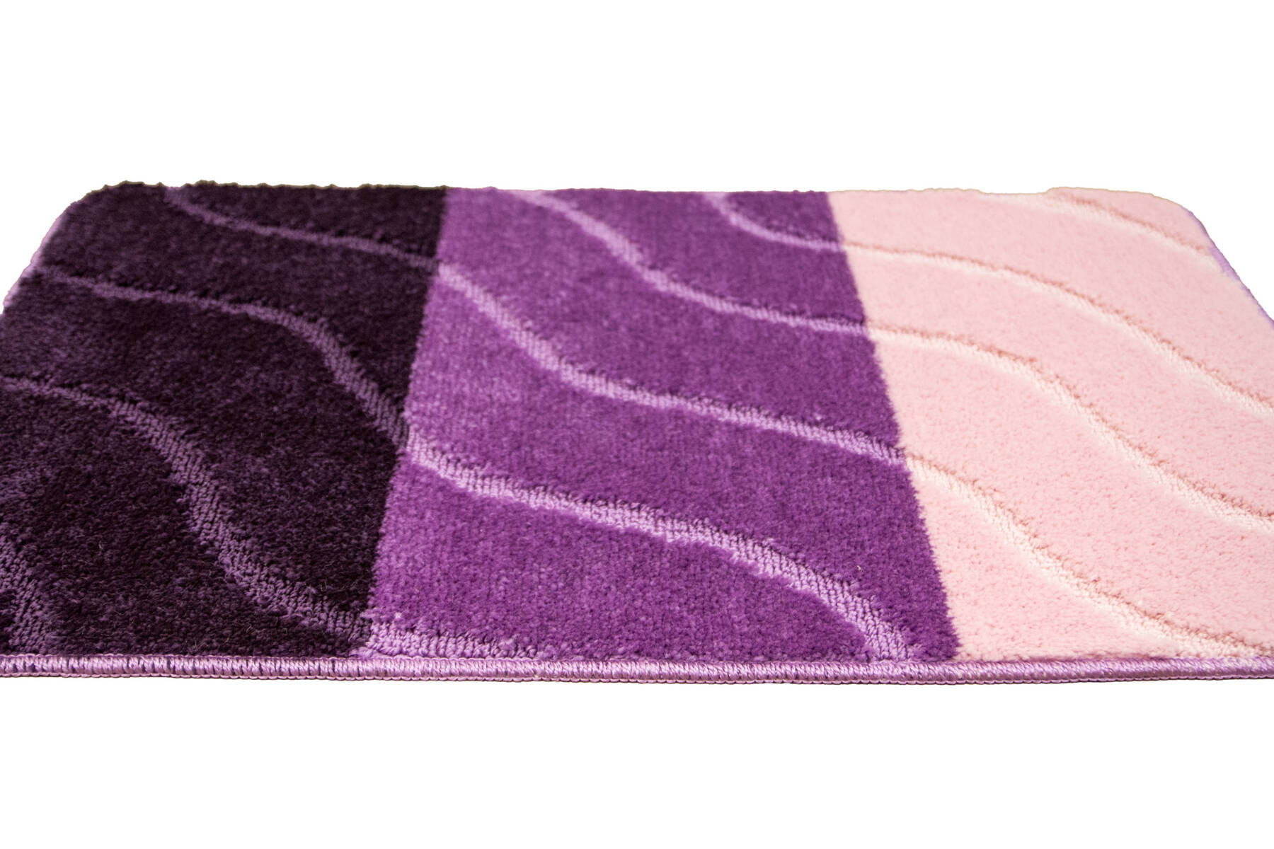 Kúpeľňový koberček FIORI ružový / fialový, pruhy