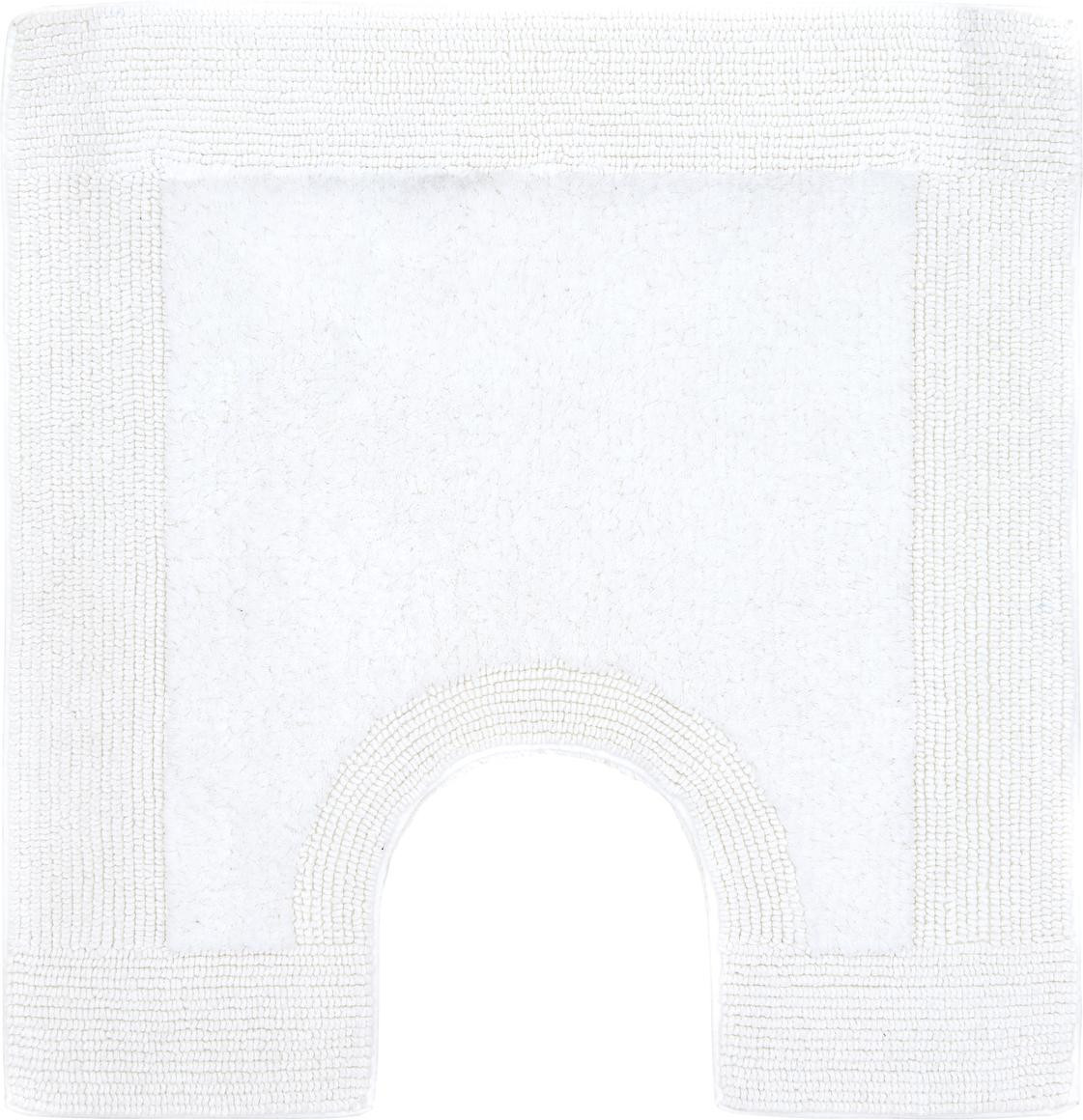 Kúpelňový koberček Keno Quatro WC biely B01 s výrezom