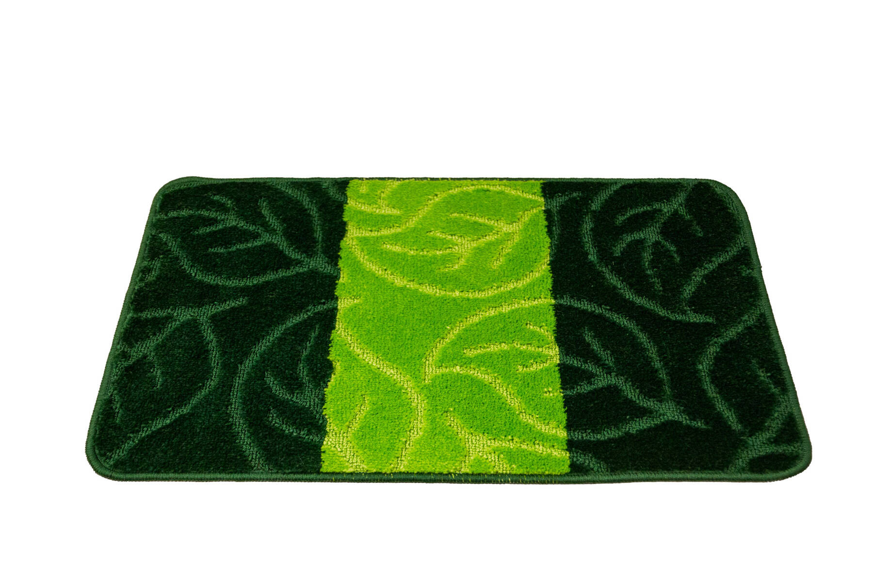 Kúpeľňový koberček MILANO fľaškovo zelený, lístie