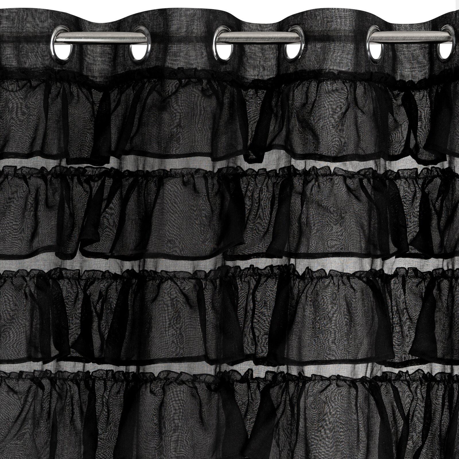Hotová záclona AURA černá - na průchodkách