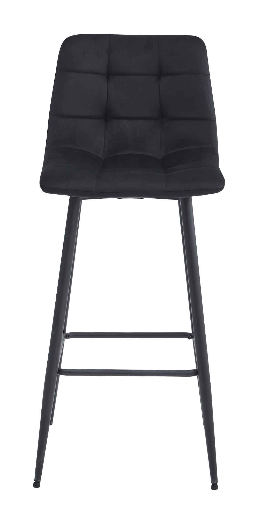 Set štyroch barových stoličiek ARCETO zamatové čierne (čierne nohy) 4 ks