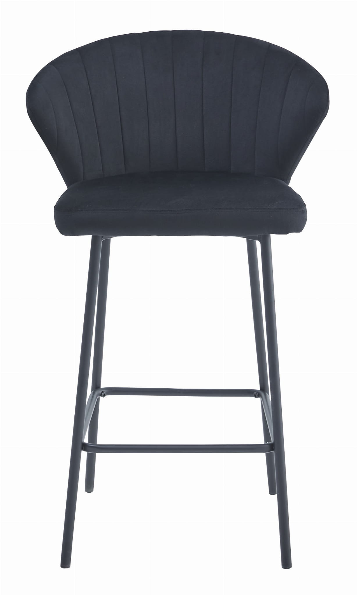 Set troch barových stoličiek GATTA zamatové čierne (čierne nohy) 3 ks