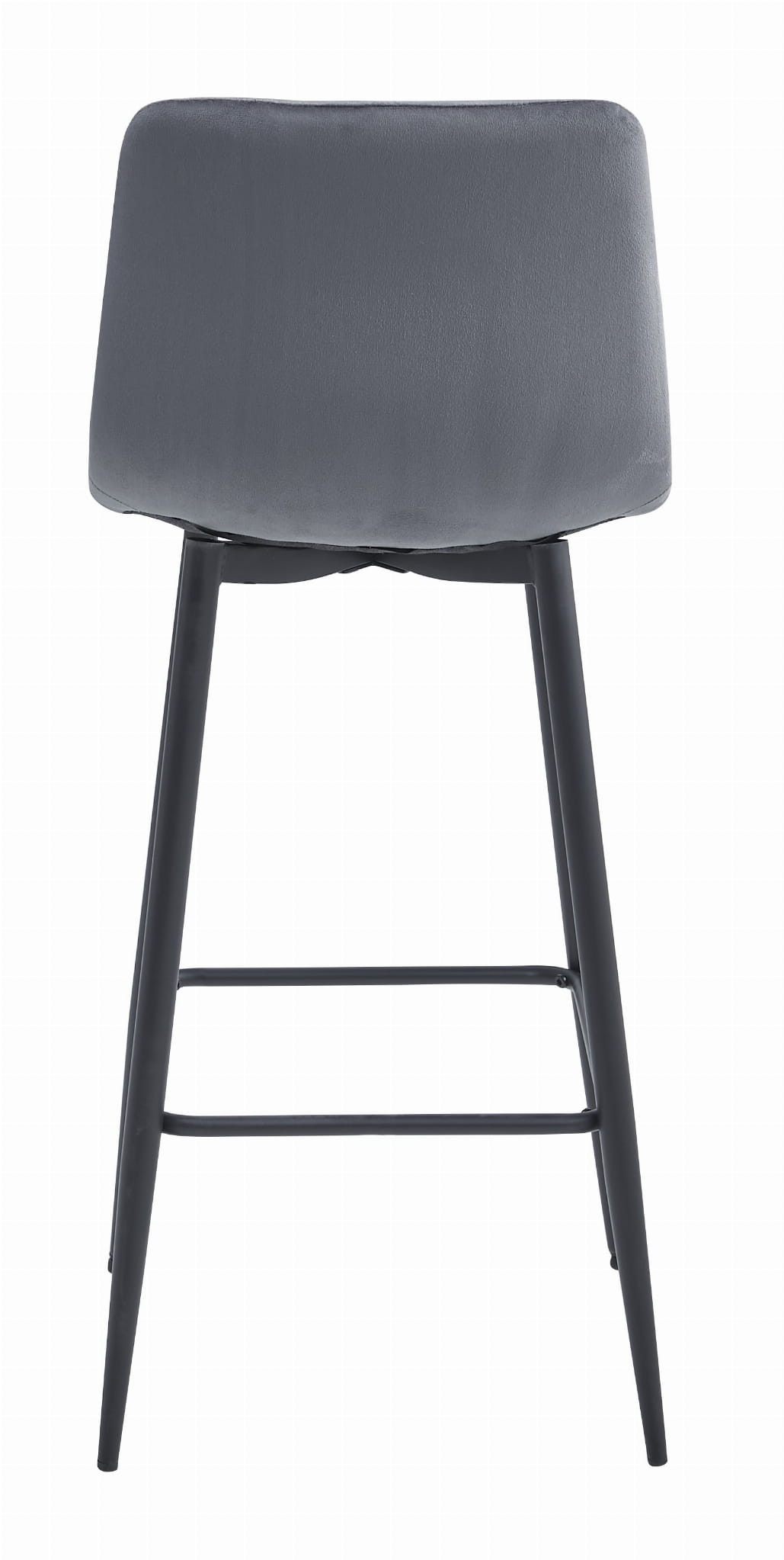 Set čtyř barových židlí NADO sametové tmavě šedé (černé nohy) 4 ks