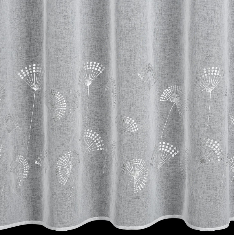 Hotová záclona ARLES bílo-stříbrná - na průchodkách