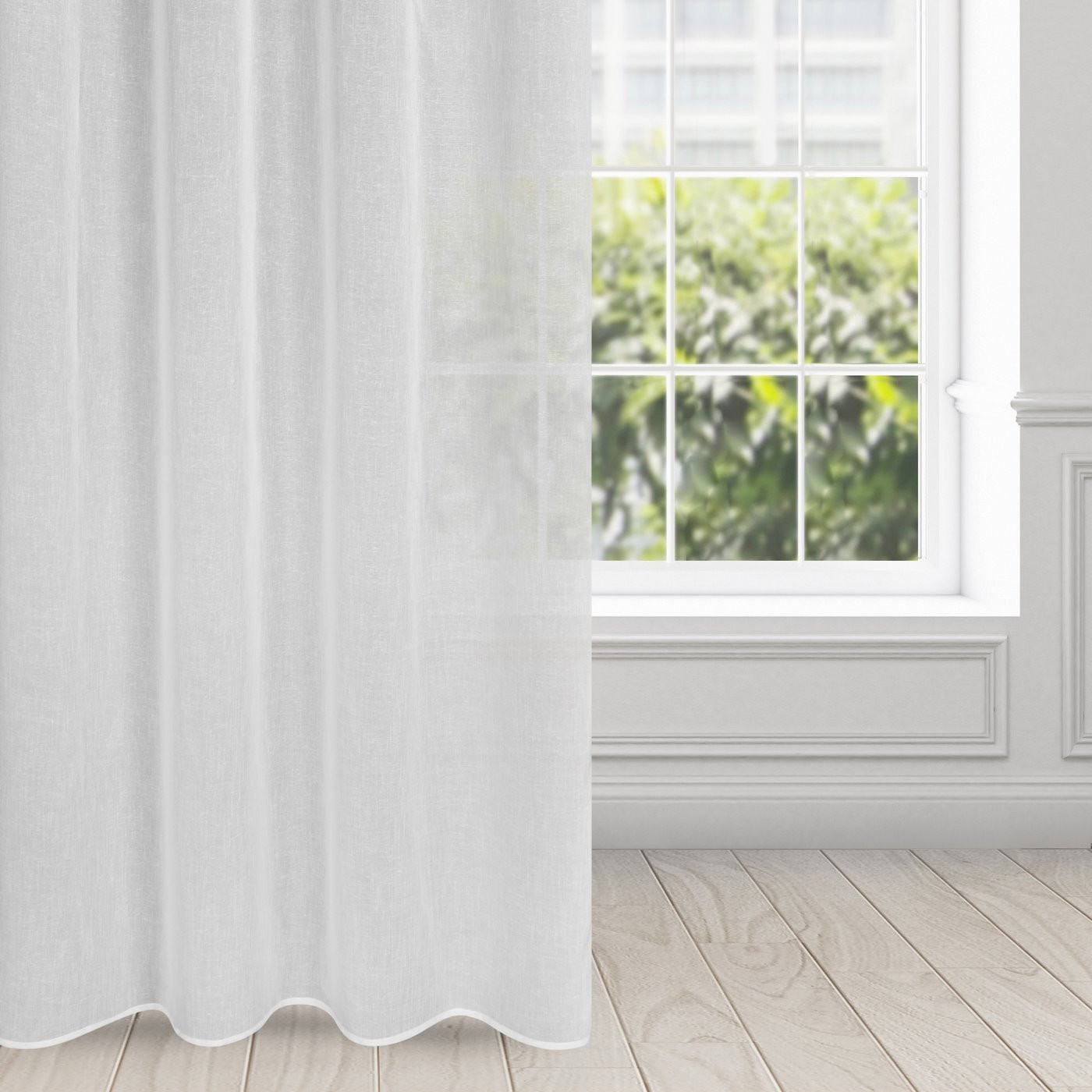 Hotová záclona SANDRA bílá - na průchodkách