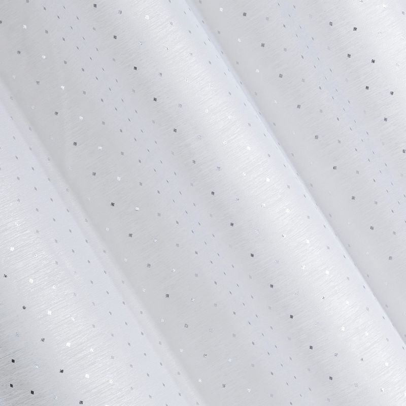 Hotová záclona SIBEL biela / strieborná - na priechodkách 