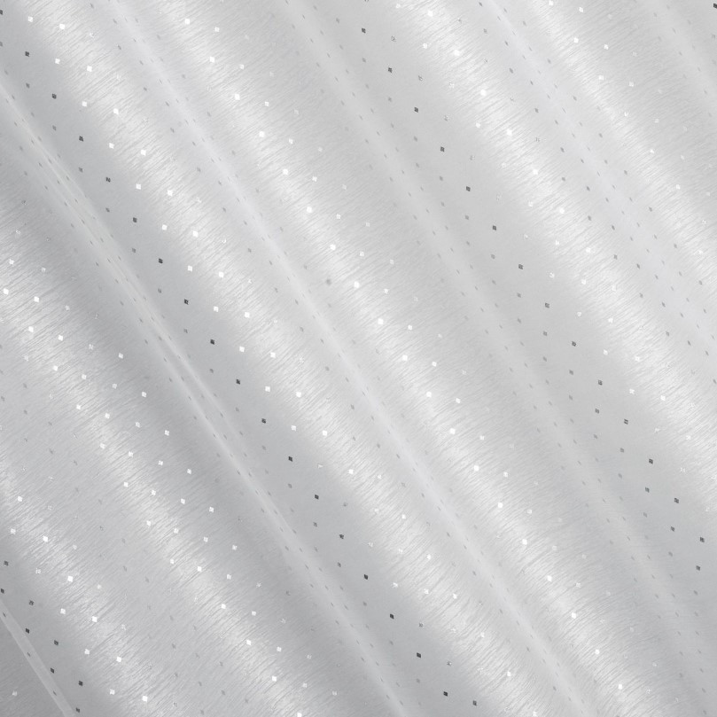 Hotová záclona SIBEL bielo-strieborná - na páske