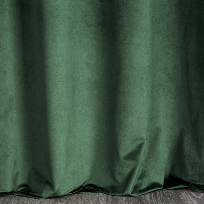 Hotový závěs MARGOT tmavě zelený - na průchodkách