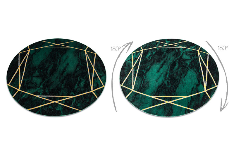 Koberec EMERALD exkluzivní 1022 kruh - glamour, marmur, geometrický zelený/zlatý