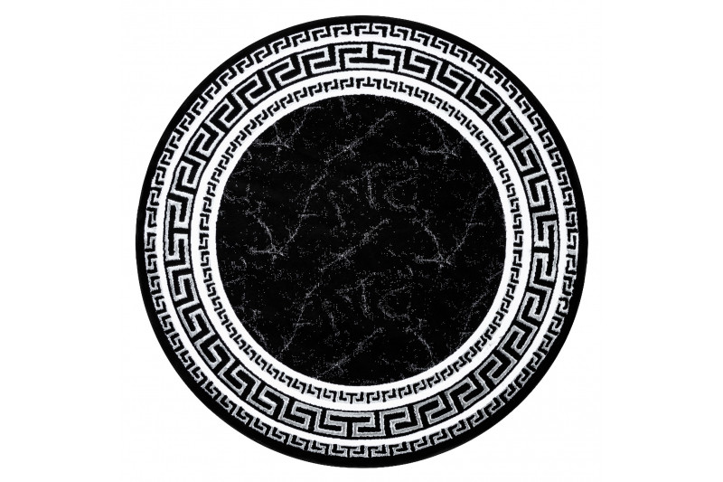 Koberec GLOSS 2813 87 kruh ramka řecký - černý