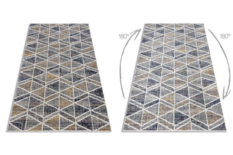 Koberec MUNDO D7891 romby, trojúhelníky 3D outdoor šedý / béžový