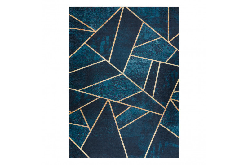 Koberec protiskluzový ANDRE 1173 Mozaika, geometrický - tyrkysový / zlatý