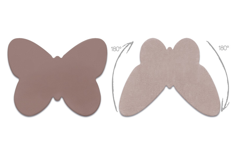 Koberec protišmykový SHAPE 3150 Motýľ Shaggy - špinavo ružový plyš