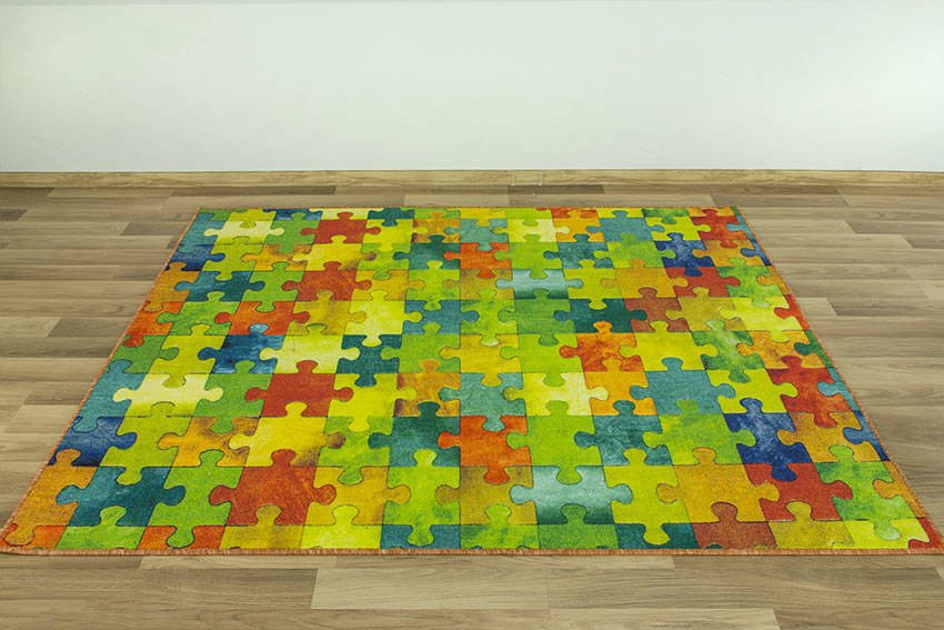 Koberec Puzzle vícebarevný