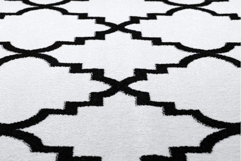 Koberec SKETCH - F343 krém/černý koniczyna marokánská trellis
