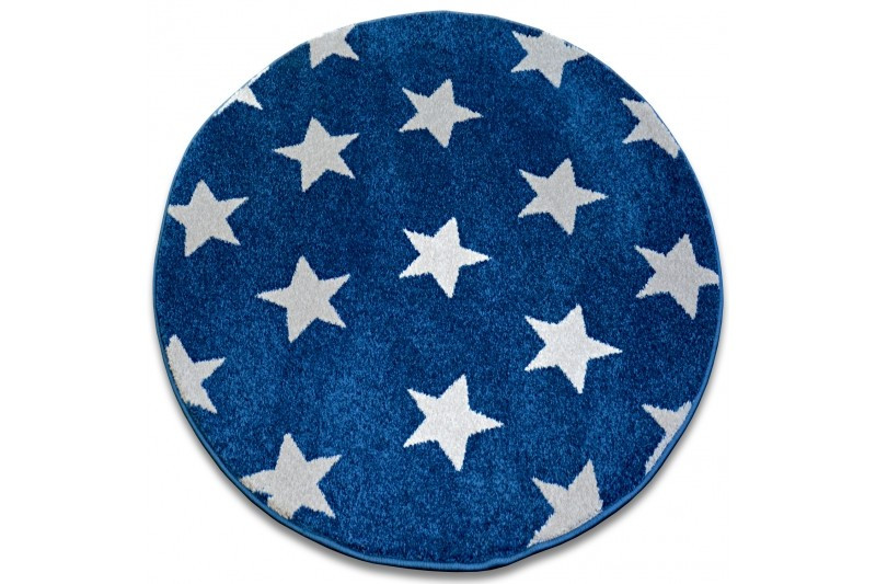Koberec SKETCH kruh FA68 modro / bíly hvězdy
