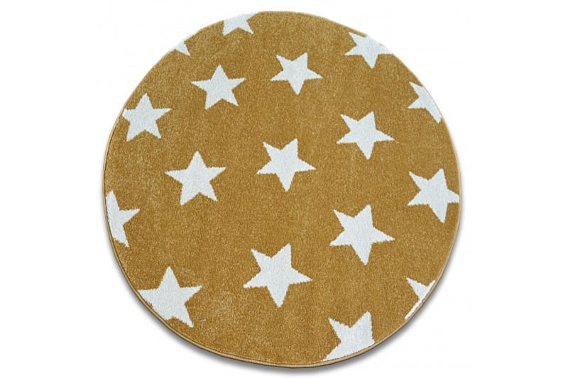 Koberec SKETCH kruh FA68 zlato / krémový hviezdy