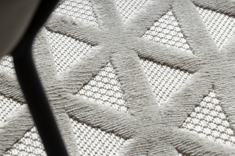 Koberec šňůrkový SANTO SIZAL 58500 Trojúhelníky, geometrický béžový