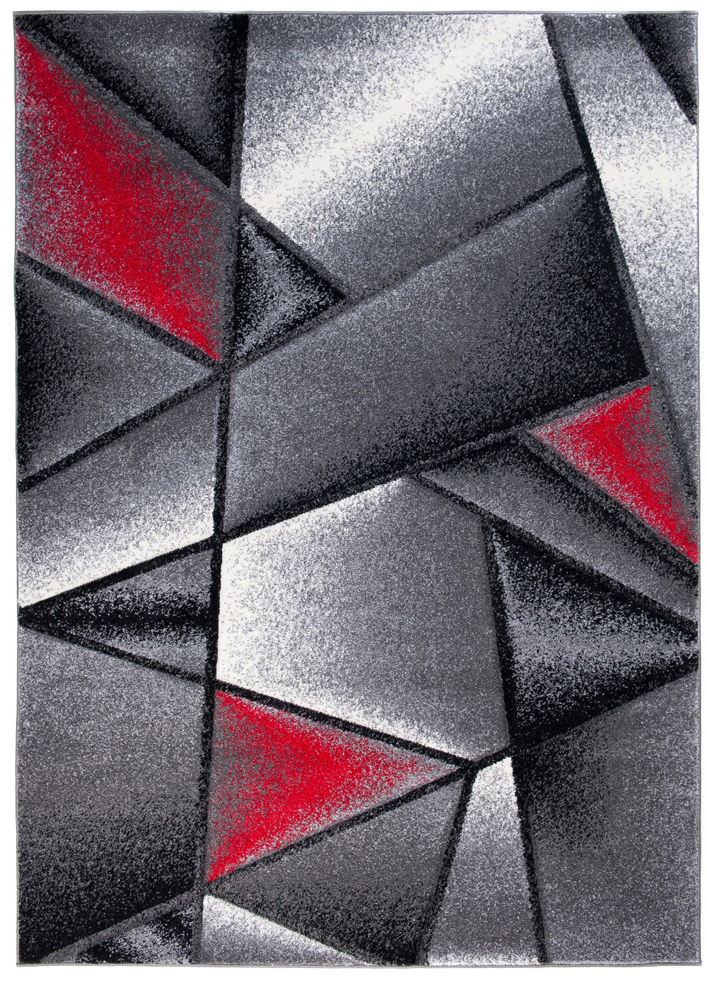 Koberec Sumatra J374C Shapes šedý, červený