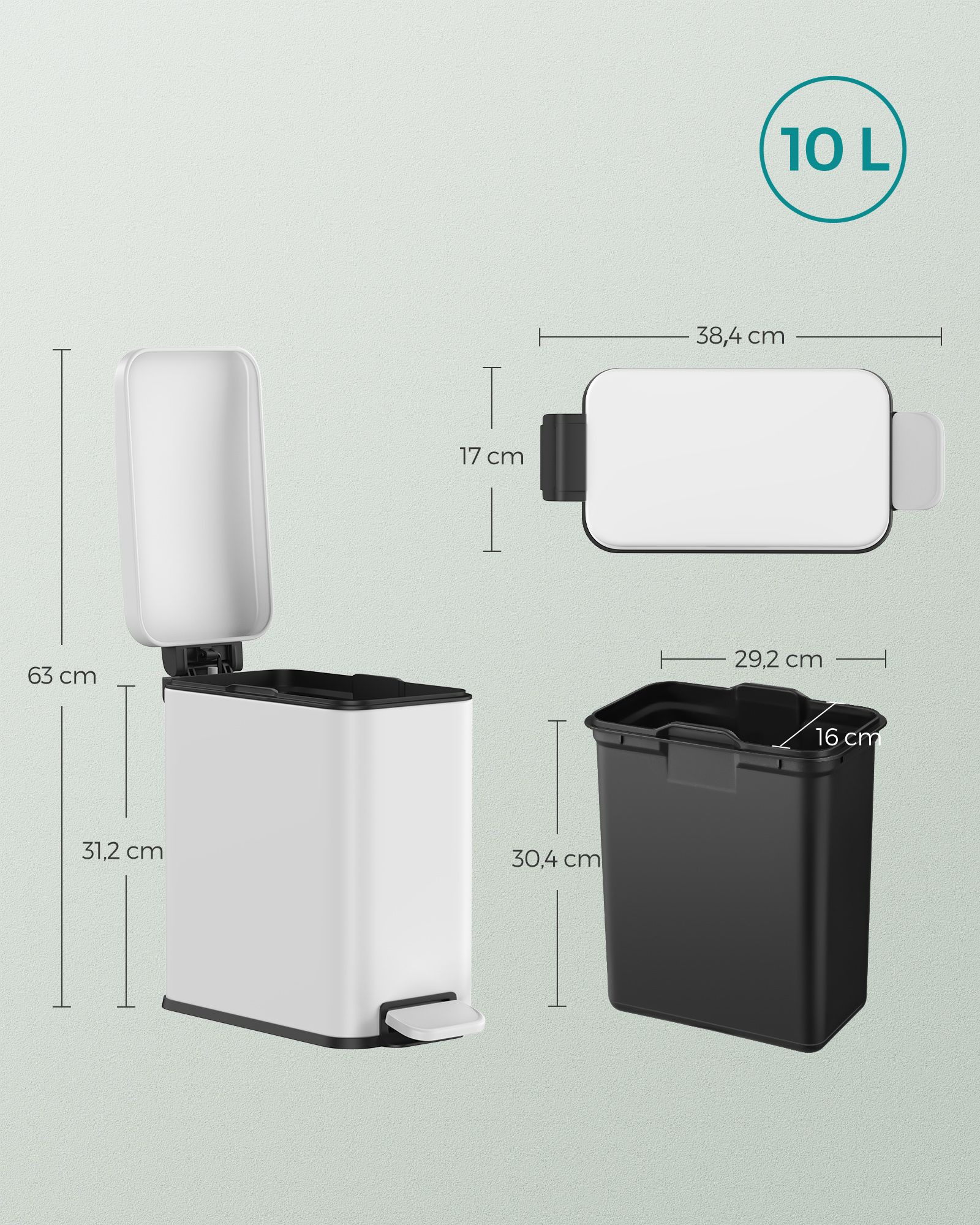 Odpadkový kôš 10 l LTB561W10
