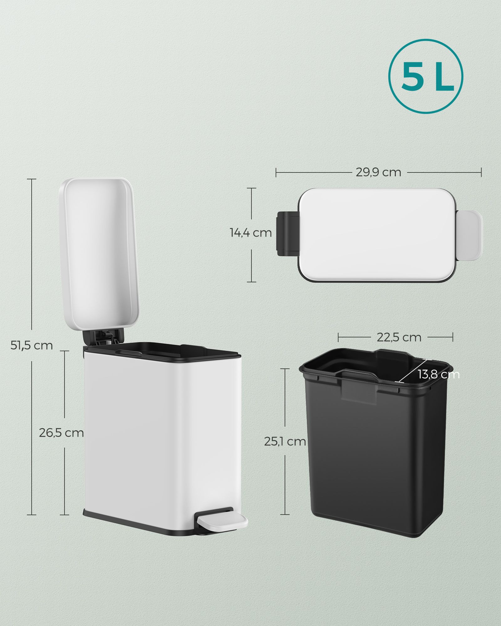 Odpadkový kôš 5 l LTB560W05