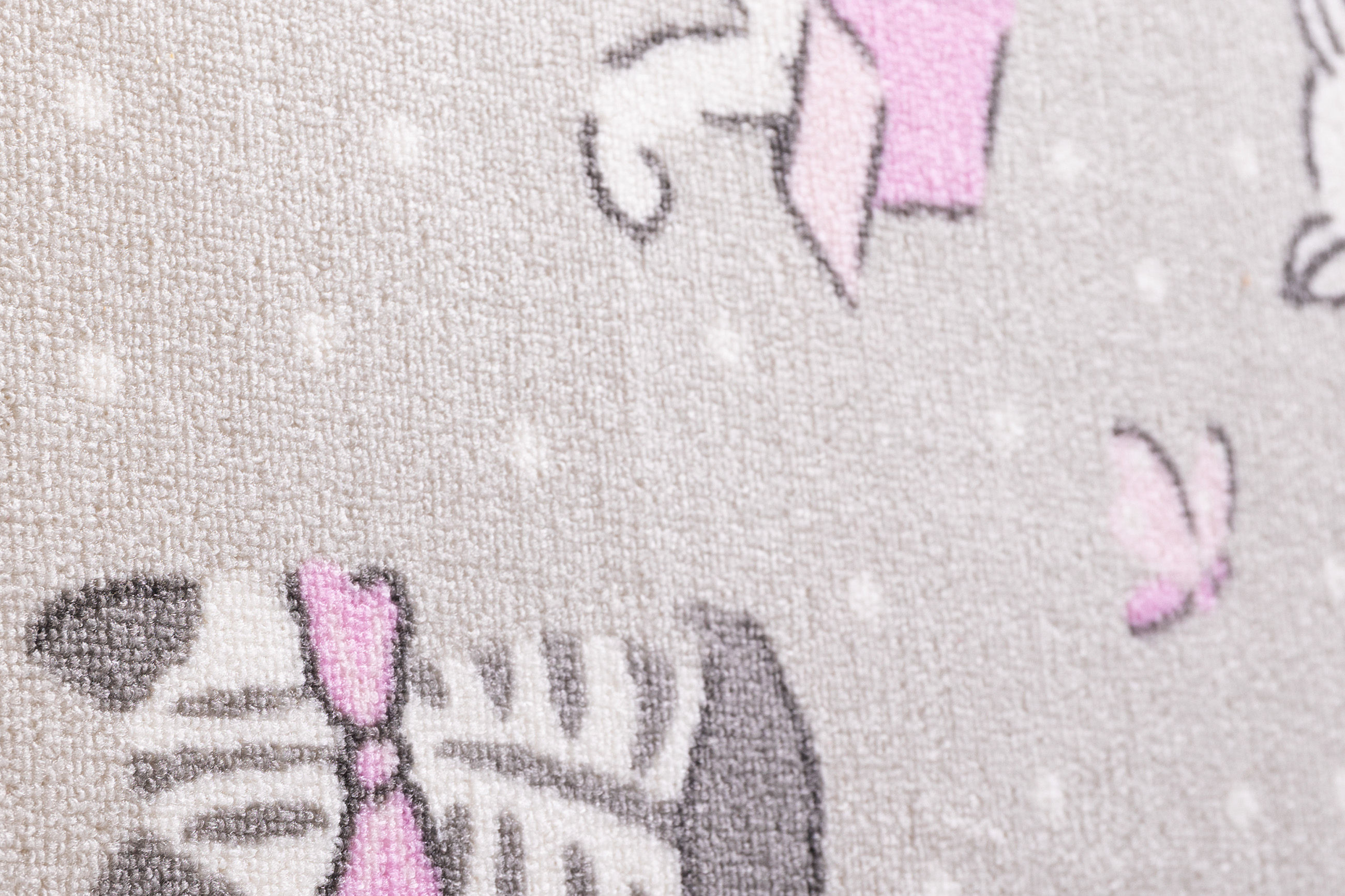 Dětský metrážový koberec KOČKY šedý