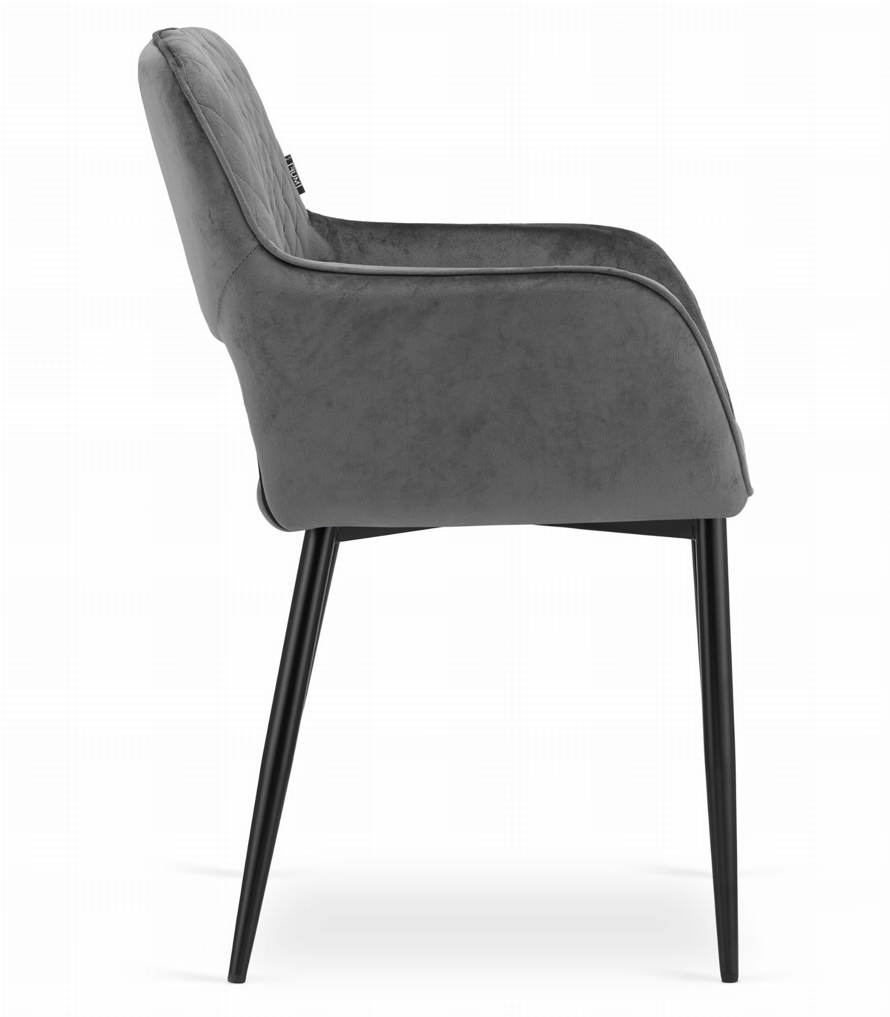 Set dvou jídelních židlí AMALFI samet šedé (černé nohy) 2ks