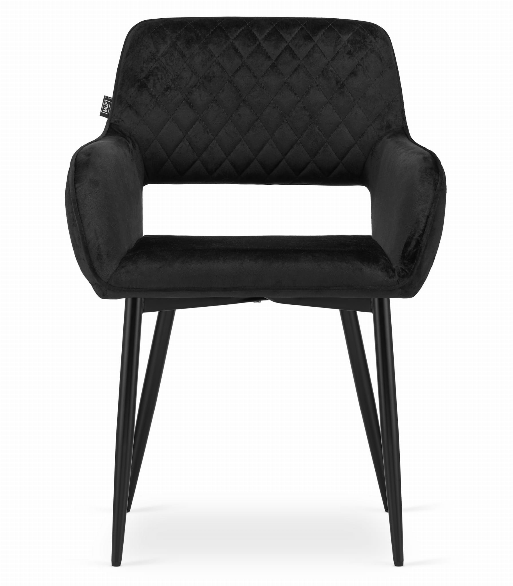 Set dvou jídelních židlí AMALFI samet černé (černé nohy) 2ks