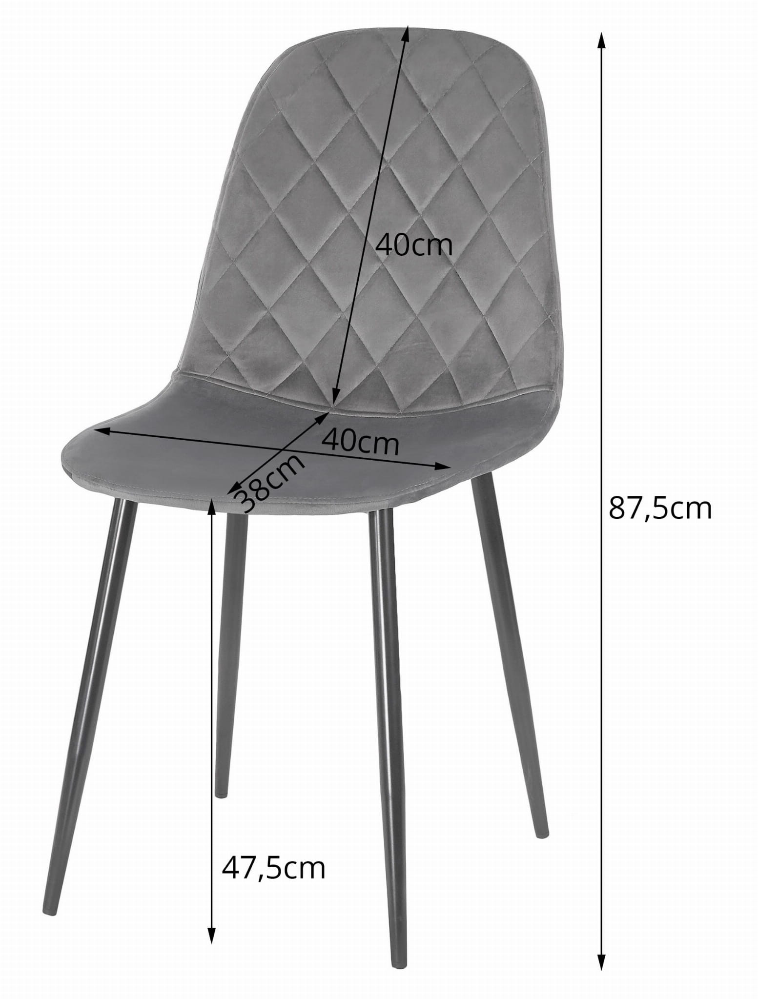 Jedálenská stolička ASTI tmavo sivá 