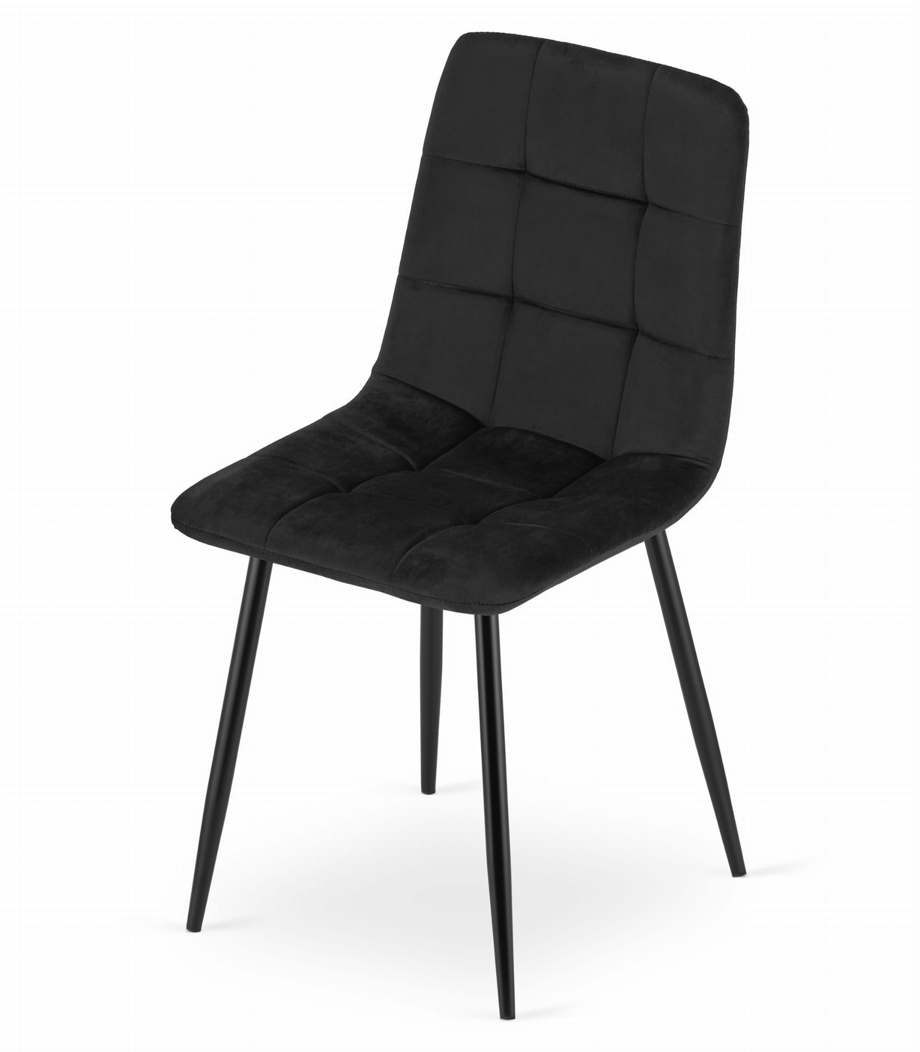 Set dvou jídelních židlí KARA samet černá (černé nohy)