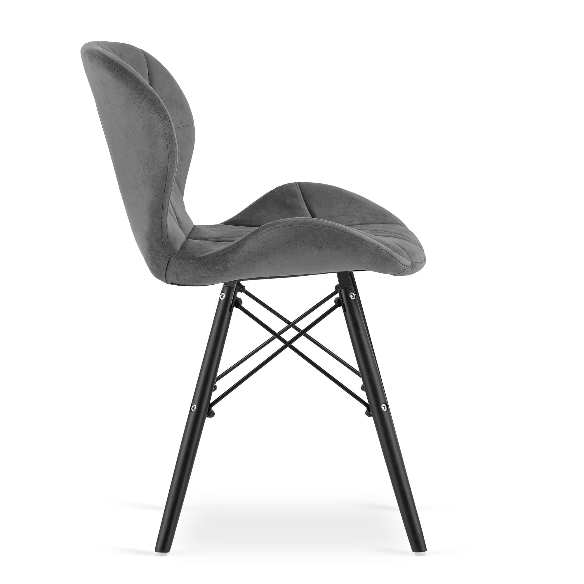 Set dvou jídelních židlí LAGO šedé (černé nohy) 2ks