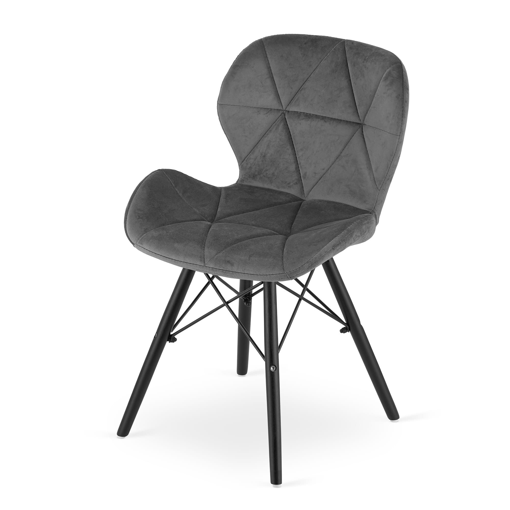 Set dvou jídelních židlí LAGO šedé (černé nohy) 2ks