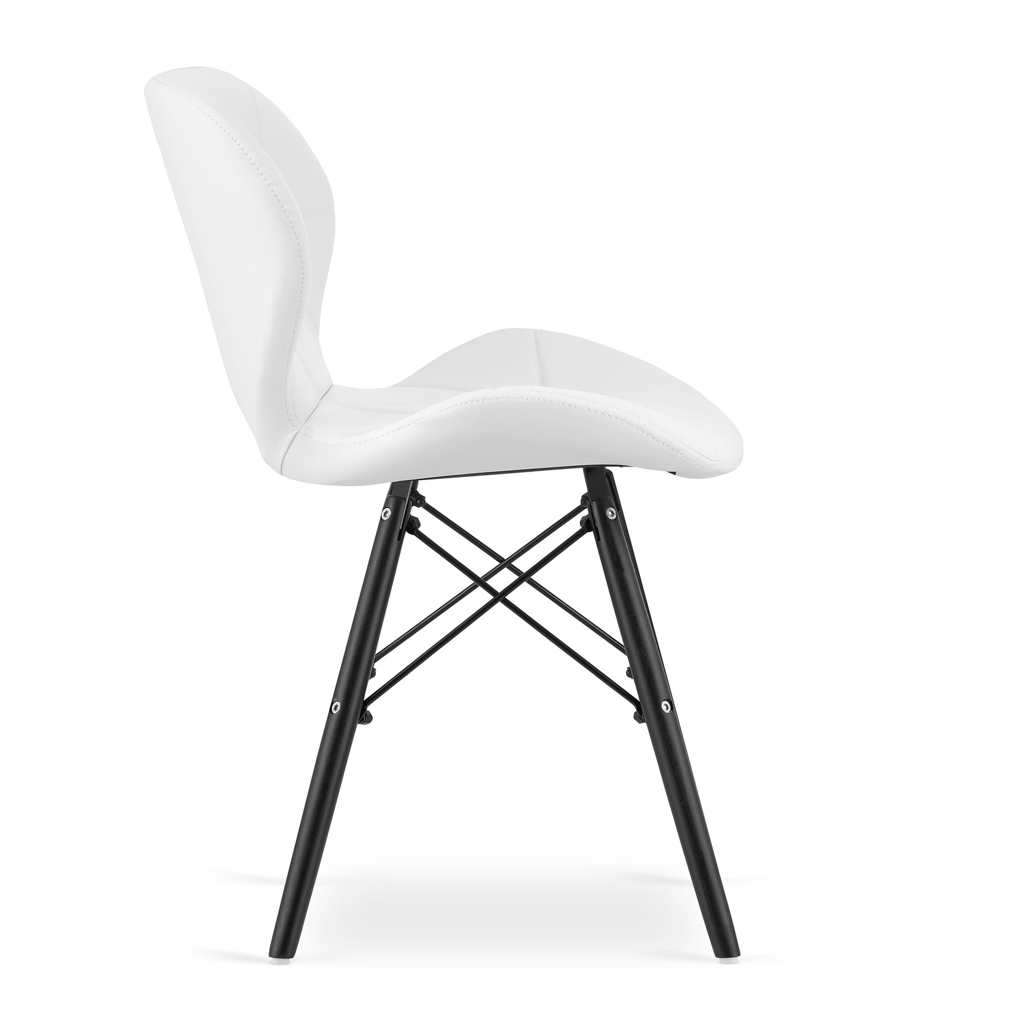 Set štyroch jedálenských stoličiek LAGO ekokoža biele (čierne nohy) 4ks