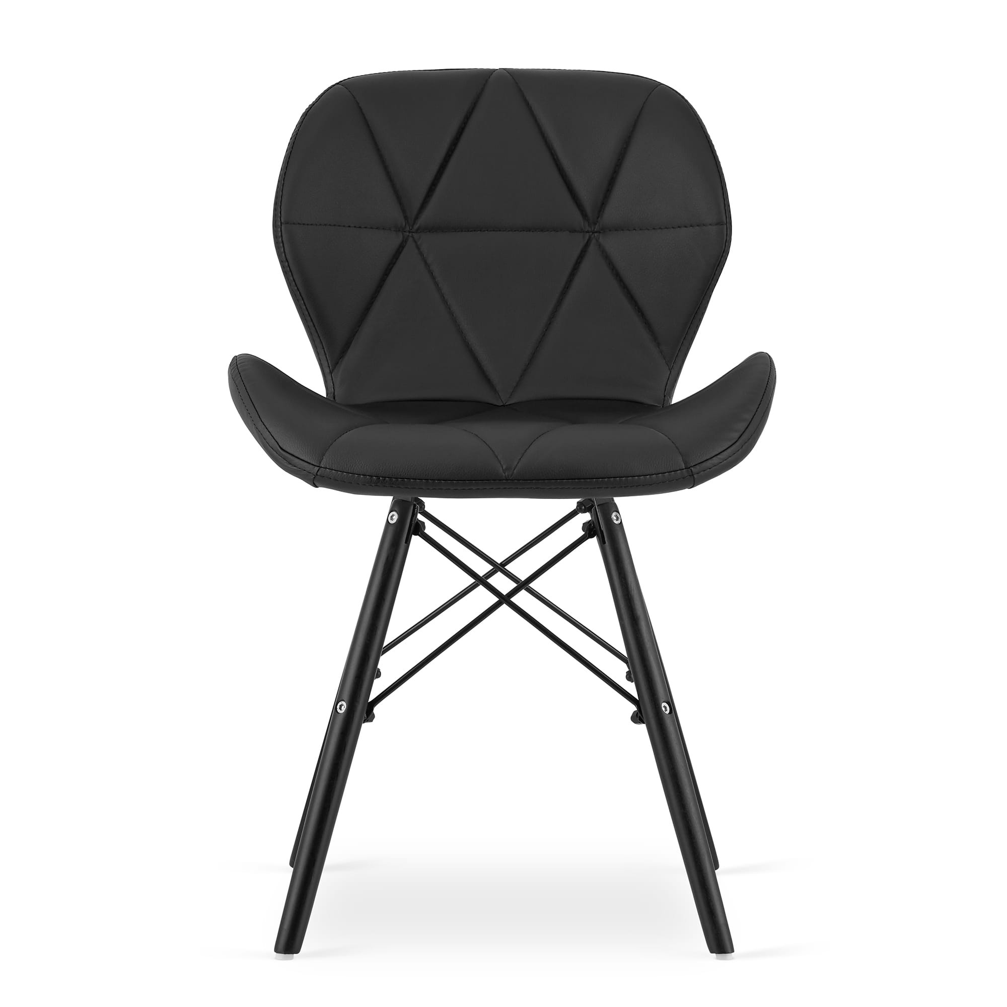 Set dvou jídelních židlí LAGO ekokůže černé (černé nohy) 2ks