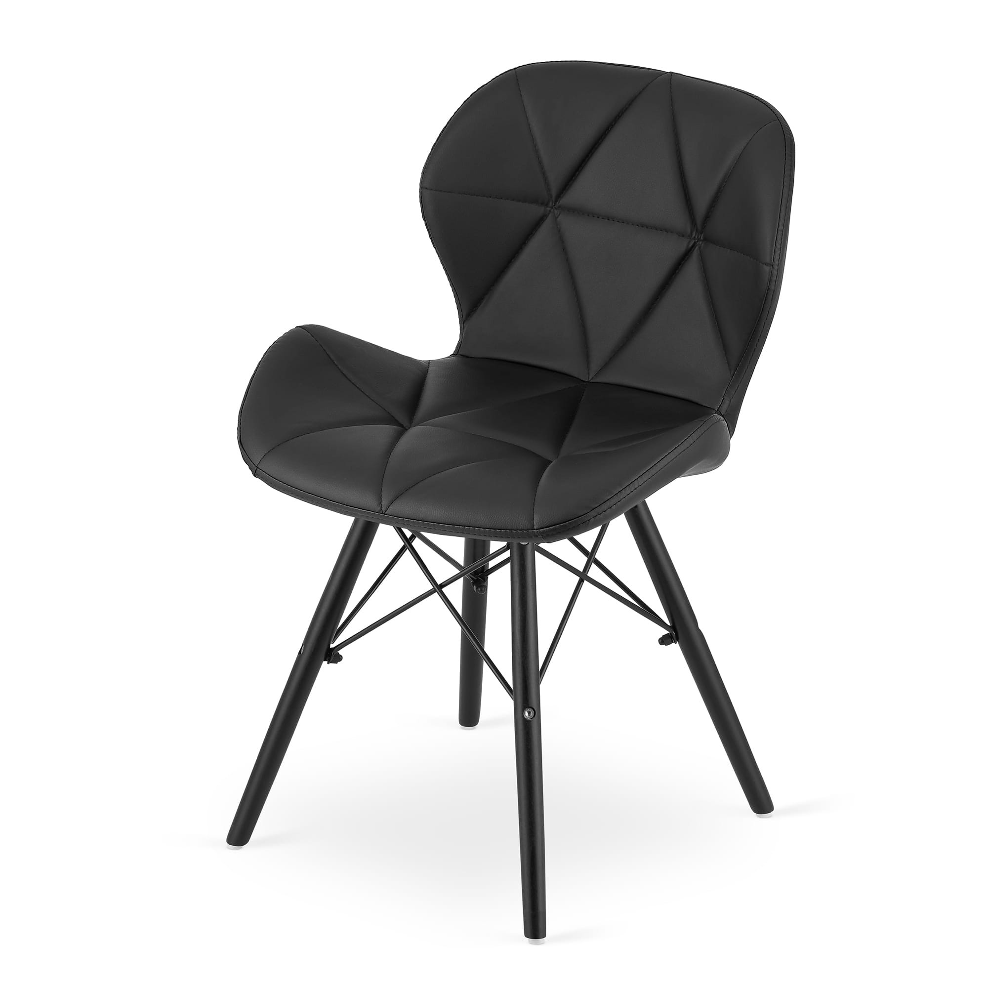 Set dvou jídelních židlí LAGO ekokůže černé (černé nohy) 2ks