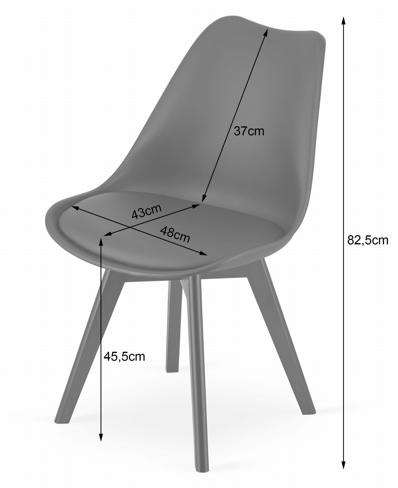 Jedálenská stolička MARK - biela (čierne nohy)