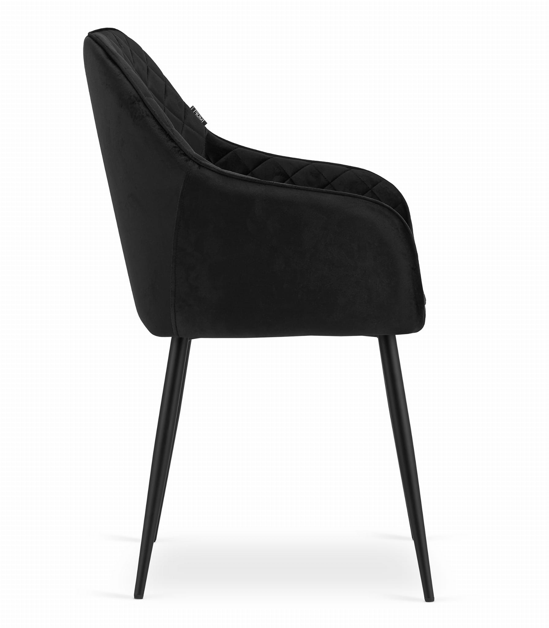 Jedálenská stolička NUGAT zamat - čierna (čierne nohy)