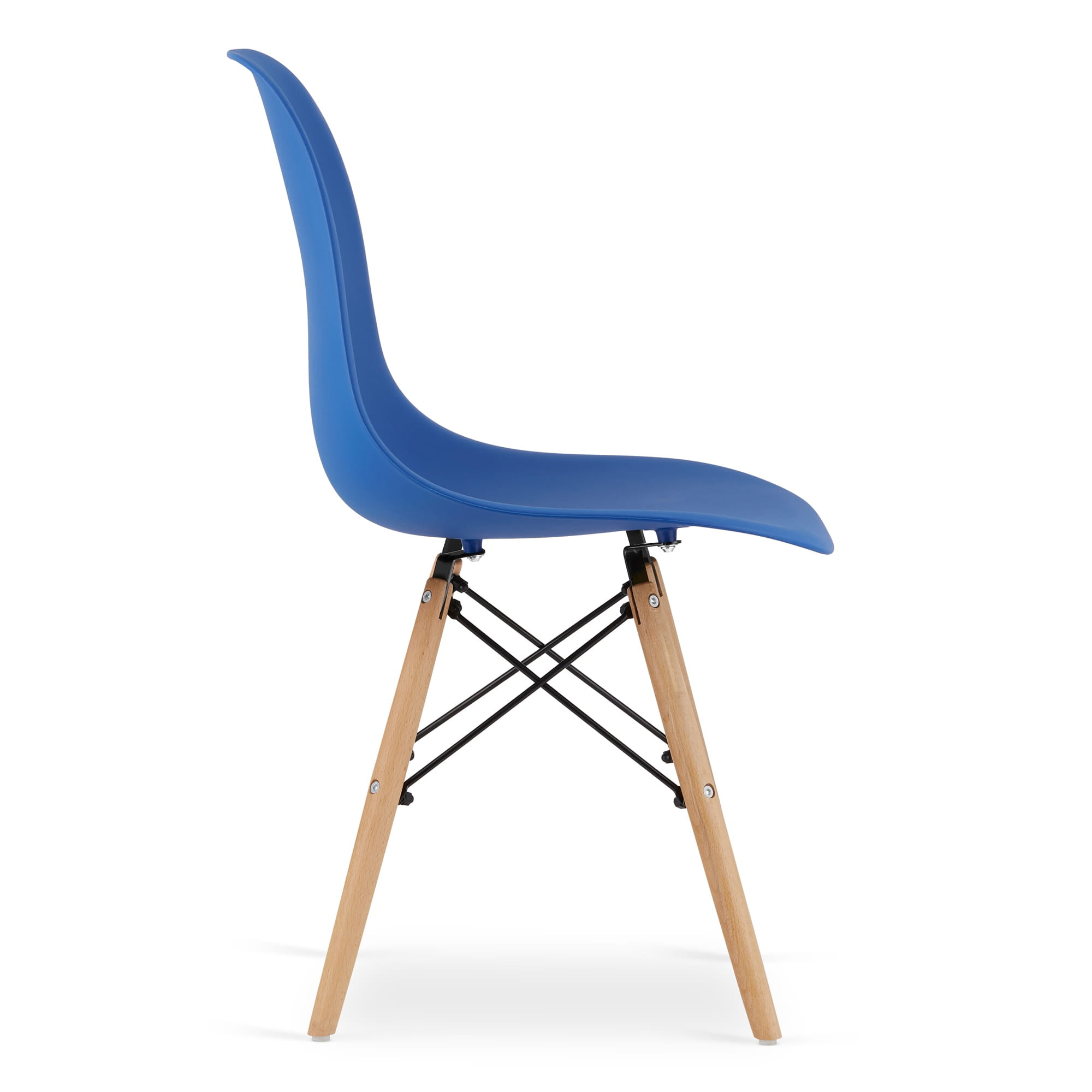 Set tří jídelních židlí OSAKA modré (hnědé nohy) 3ks